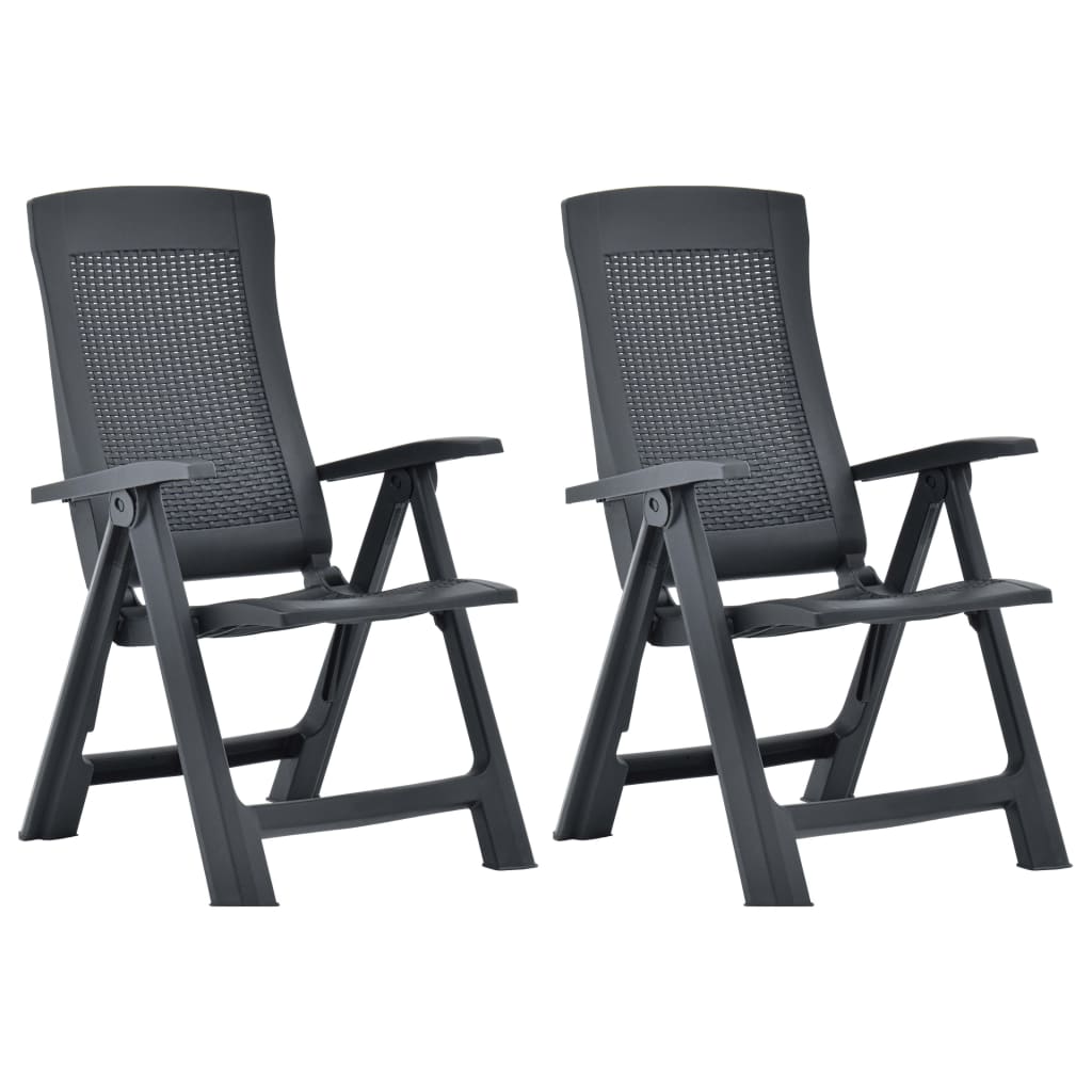 Chaises de jardin 2 pcs réglables en plastique