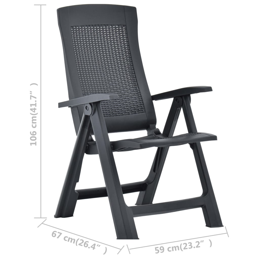 Chaises de jardin 2 pcs réglables en plastique