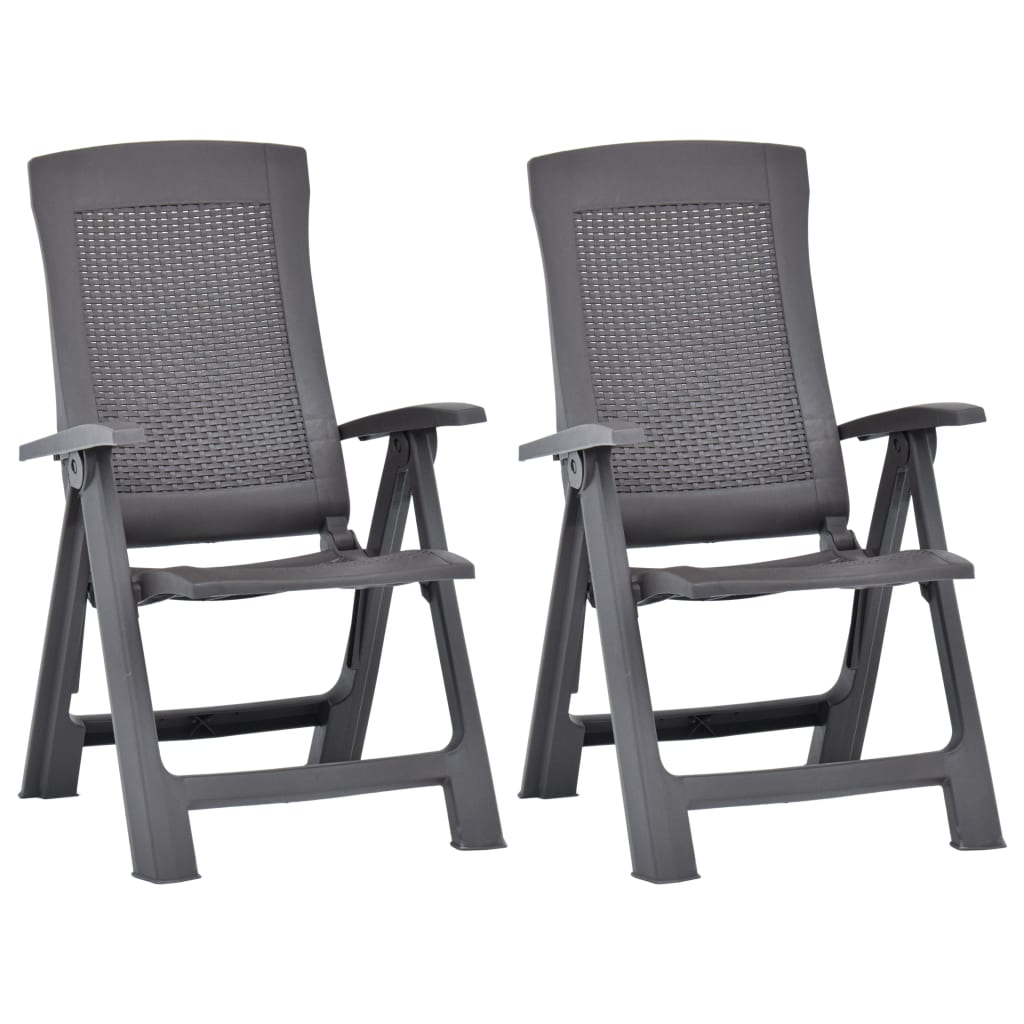 Chaises de jardin 2 pcs réglables en plastique