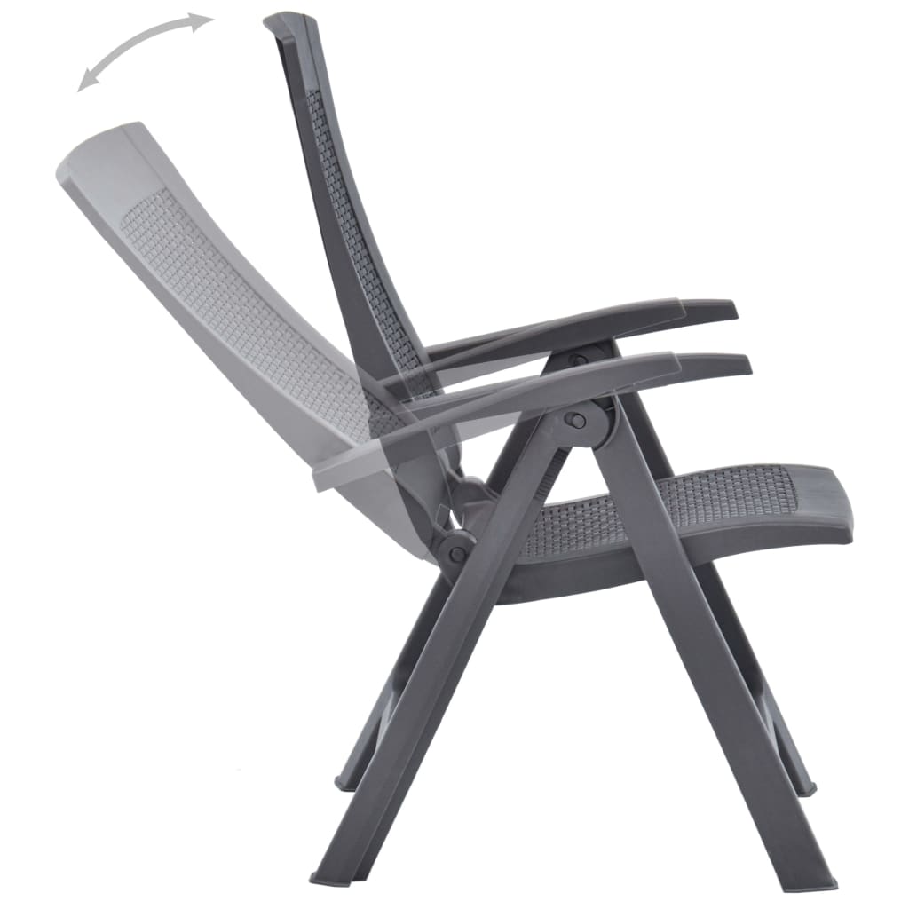 Chaises de jardin 2 pcs réglables en plastique