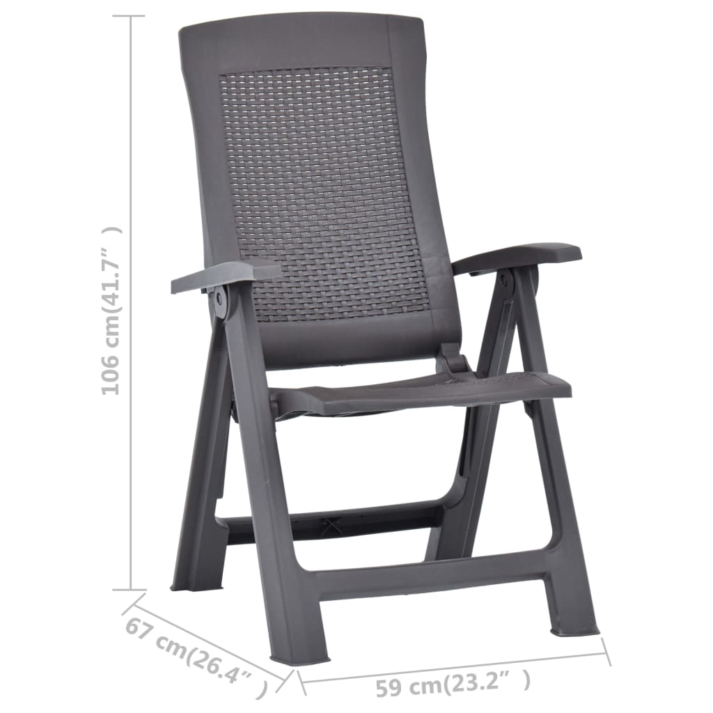 Chaises de jardin 2 pcs réglables en plastique