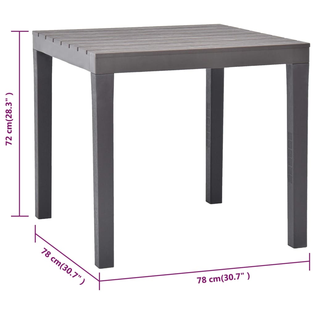 Tuintafel met 2 banken kunststof