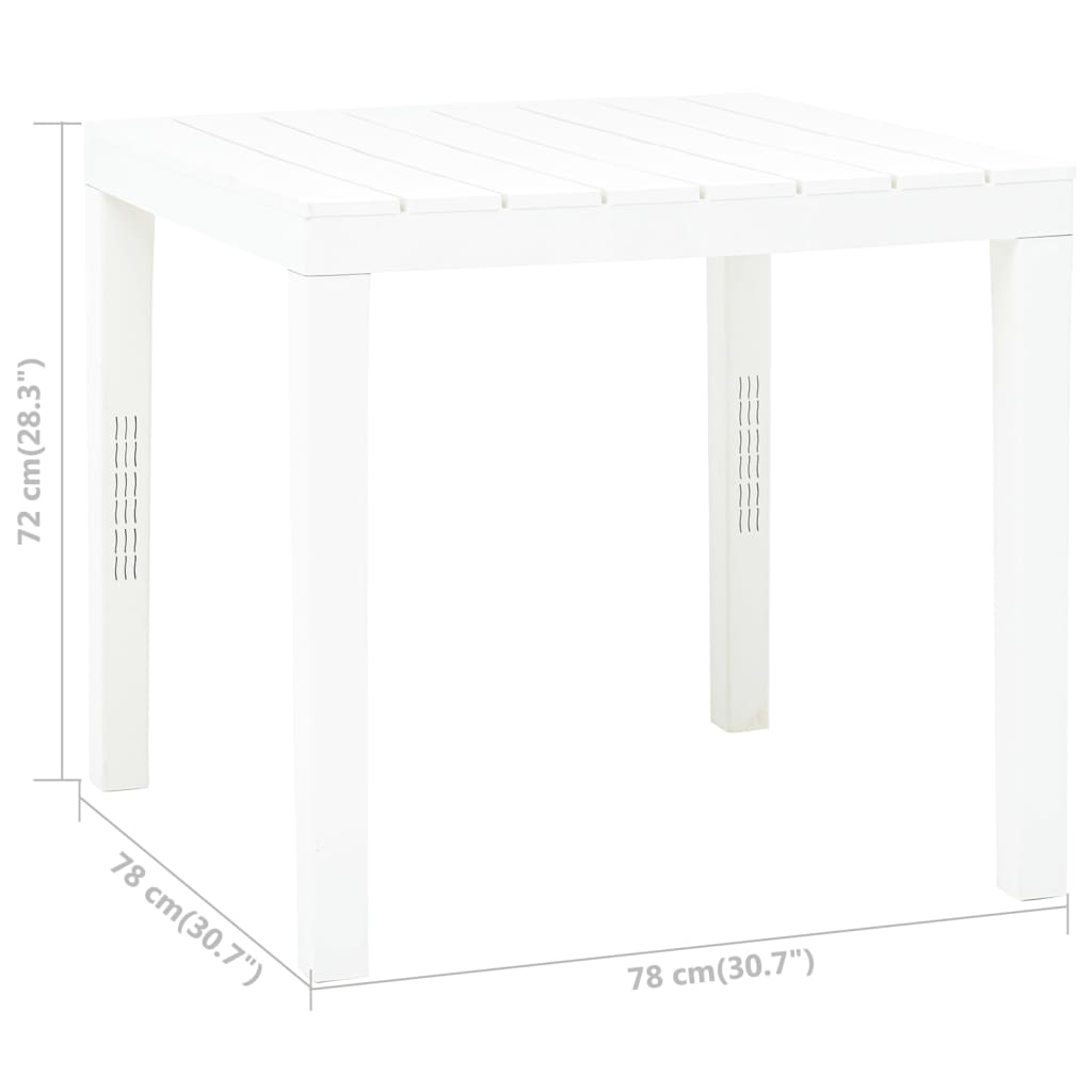 Table de jardin 78x78x72 cm en plastique