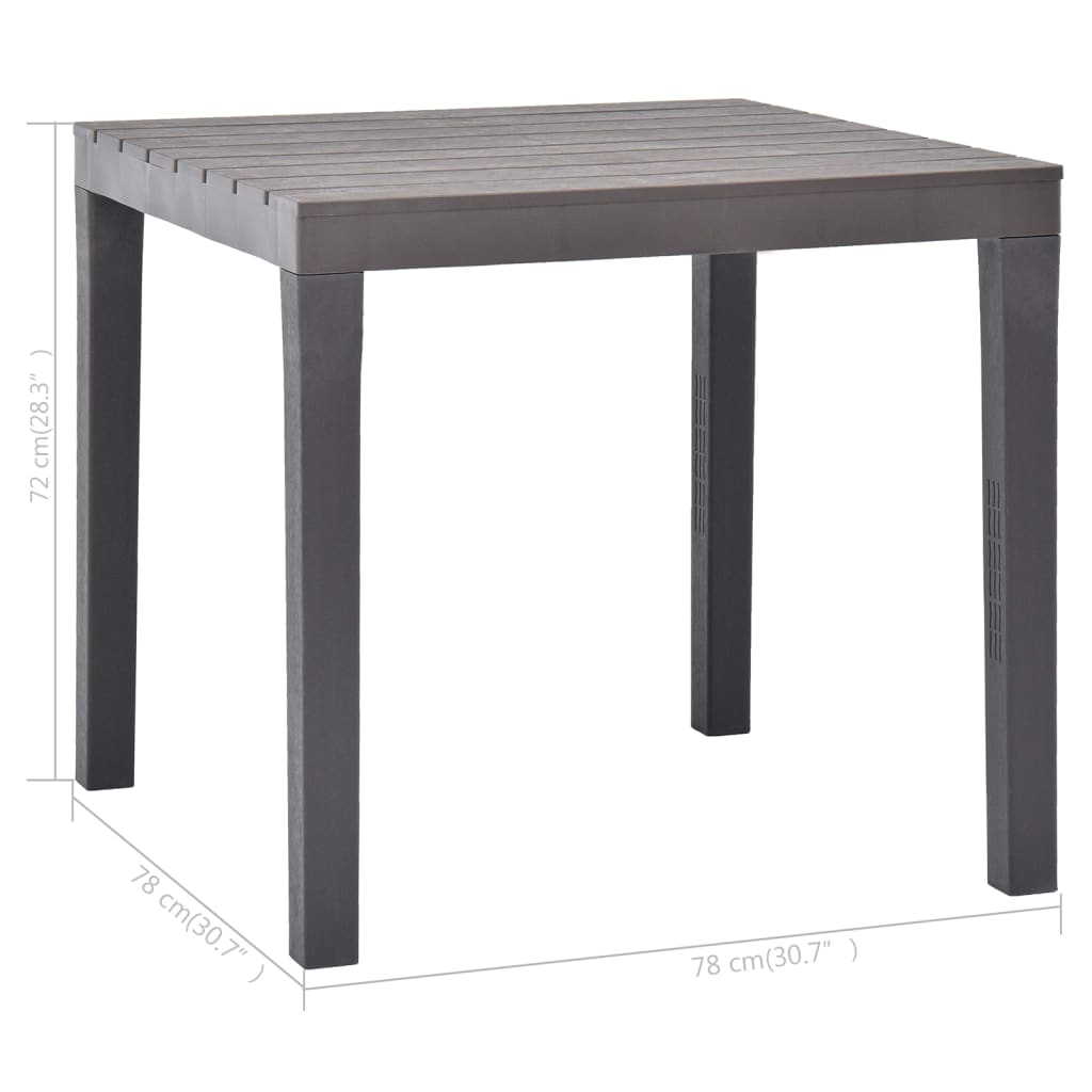 Table de jardin 78x78x72 cm en plastique