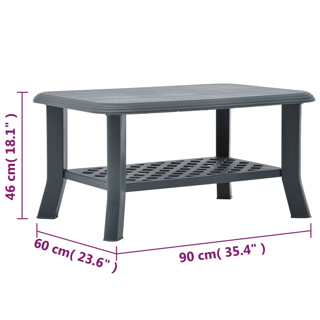 Table basse 90x60x46 cm en plastique