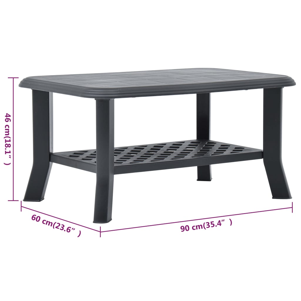 Table basse 90x60x46 cm en plastique