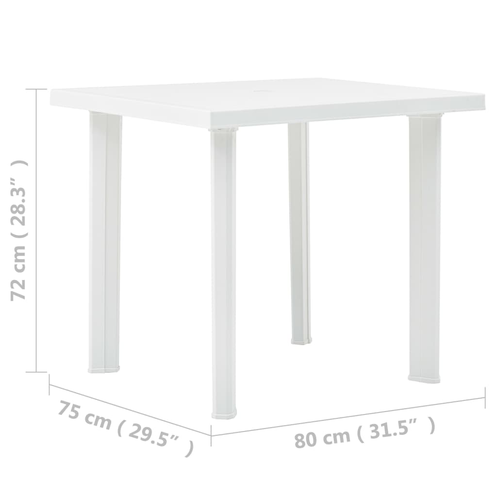 Table de jardin 80x75x72 cm en plastique