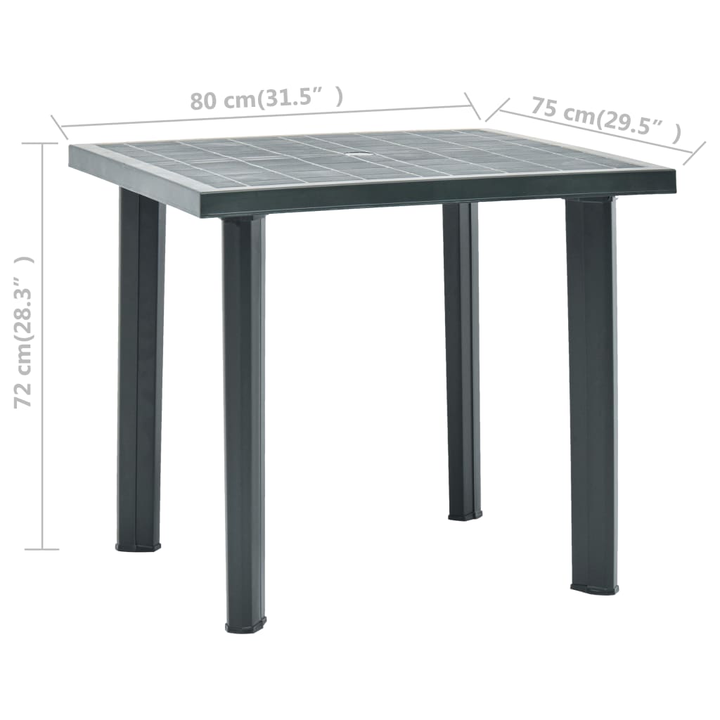 Table de jardin 80x75x72 cm en plastique