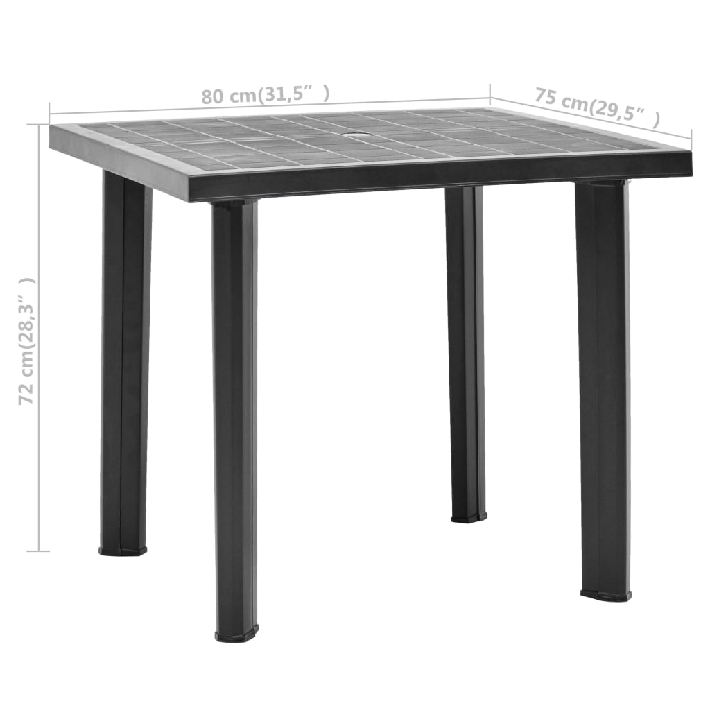 Table de jardin 80x75x72 cm en plastique