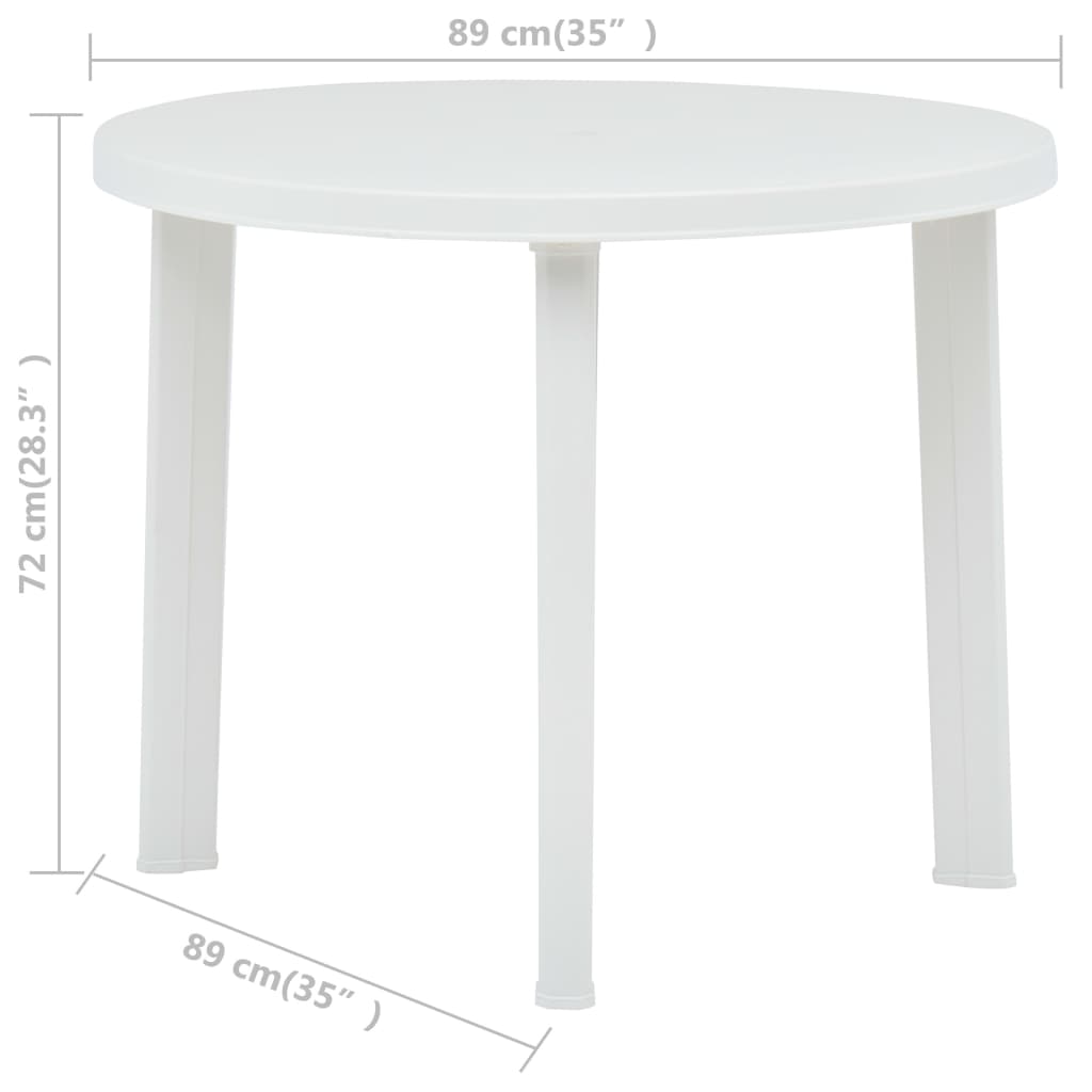 Table de jardin 89 cm en plastique