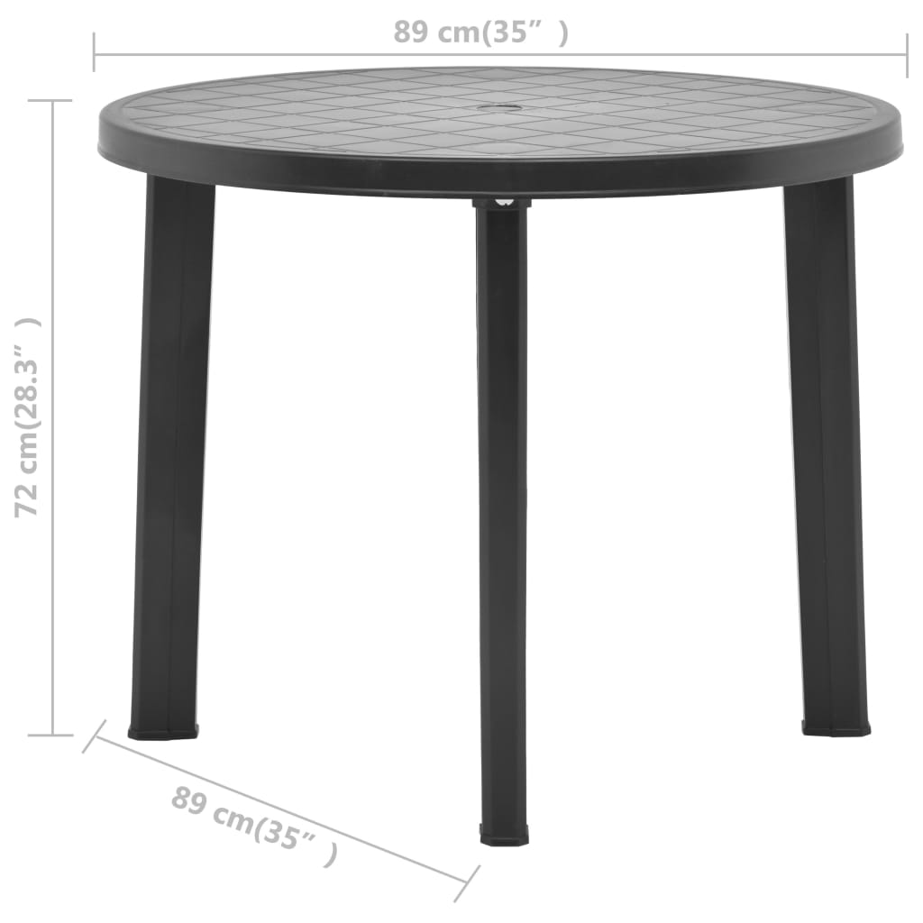 Table de jardin 89 cm en plastique