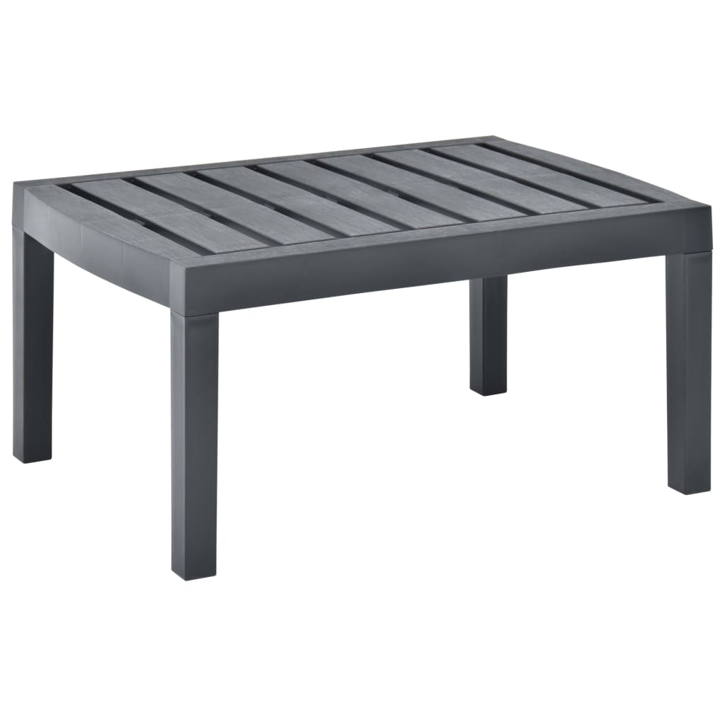 Table de jardin 78x55x38 cm plastique, anthracite