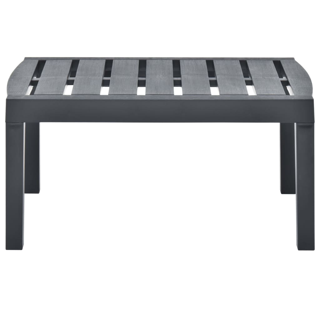 Table de jardin 78x55x38 cm plastique, anthracite