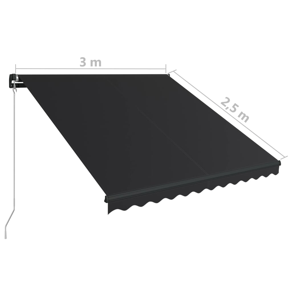 Luifel handmatig uittrekbaar met LED 350x250 cm