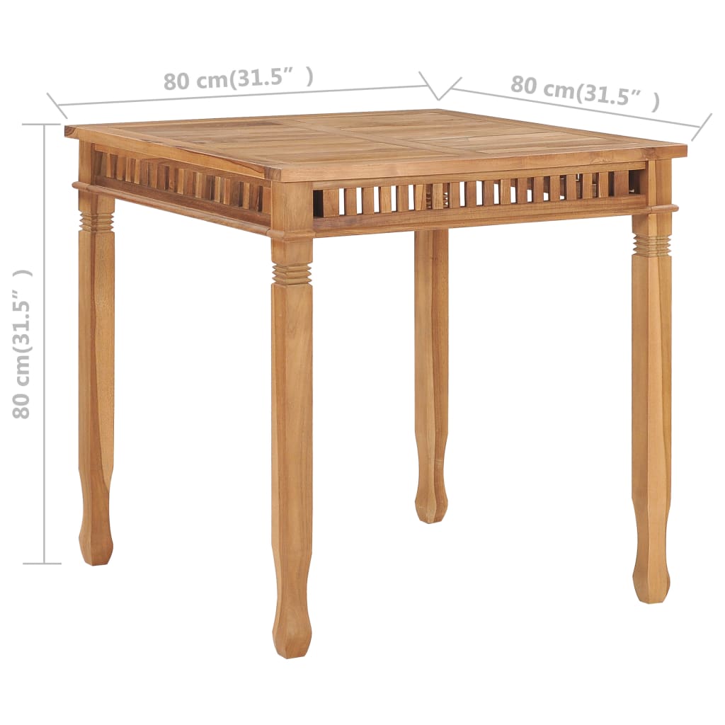 Tuintafel 110x65x80 cm massief teakhout