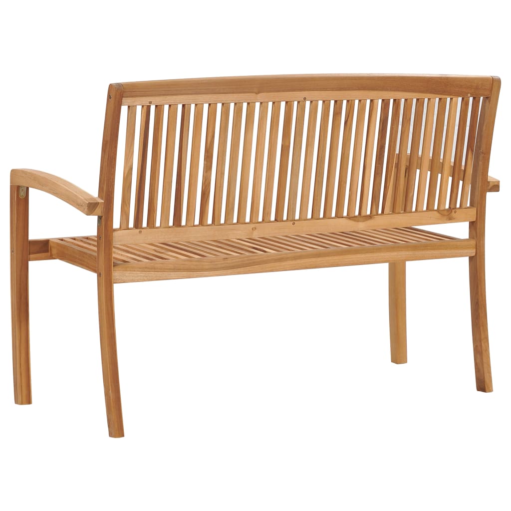 Banc de jardin 2 places empilable 128,5 cm teck massif