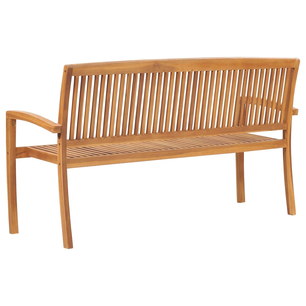 Banc de jardin 2 places empilable 128,5 cm teck massif