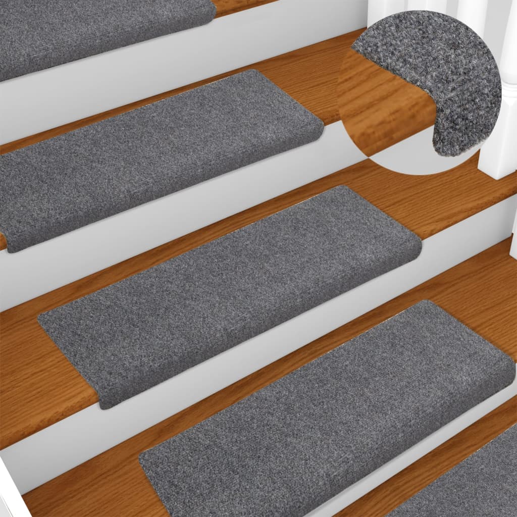 Tapis d'escalier 5 pcs 65x21x4 cm feutre aiguilleté