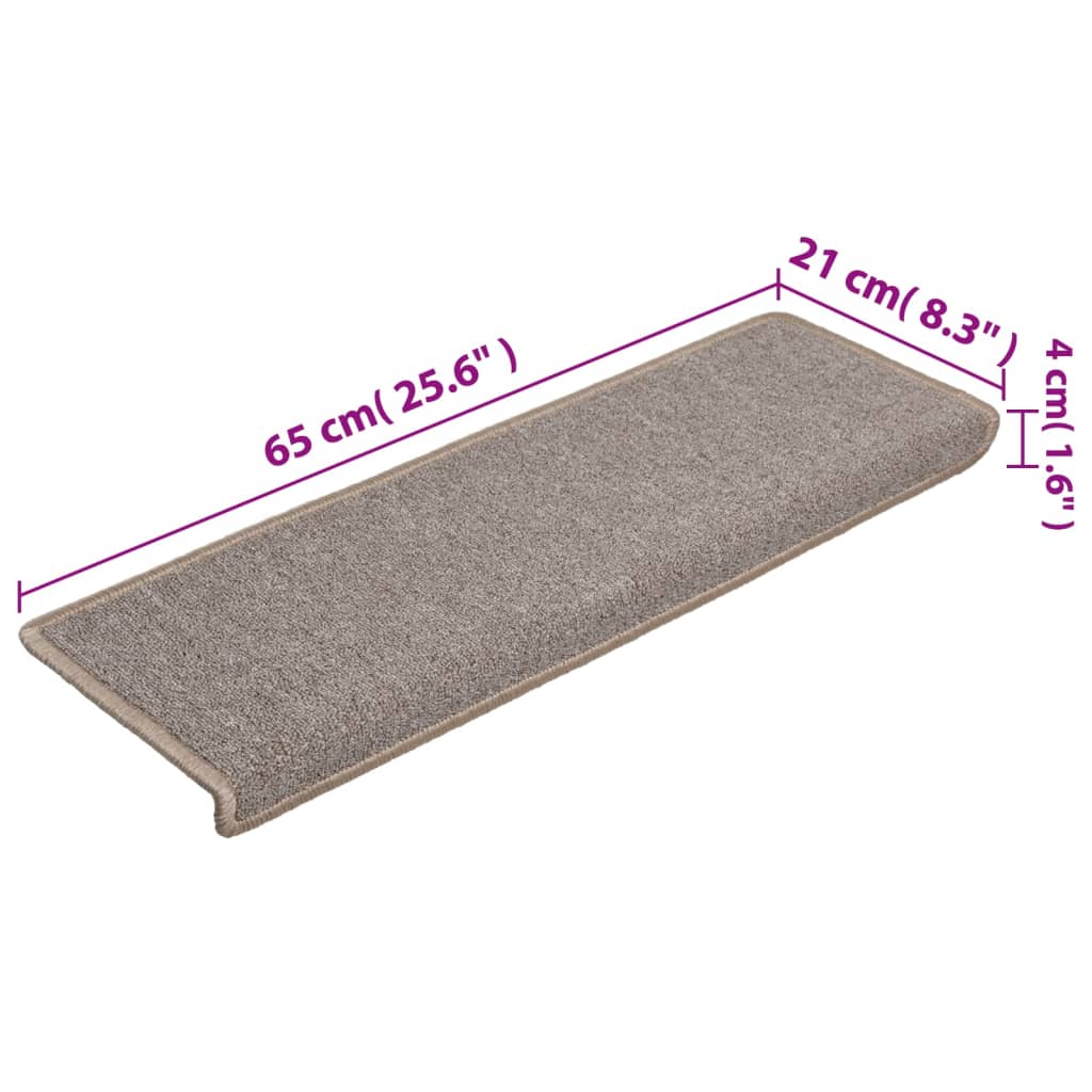 Tapis d'escalier 15 pcs 65x21x4 cm