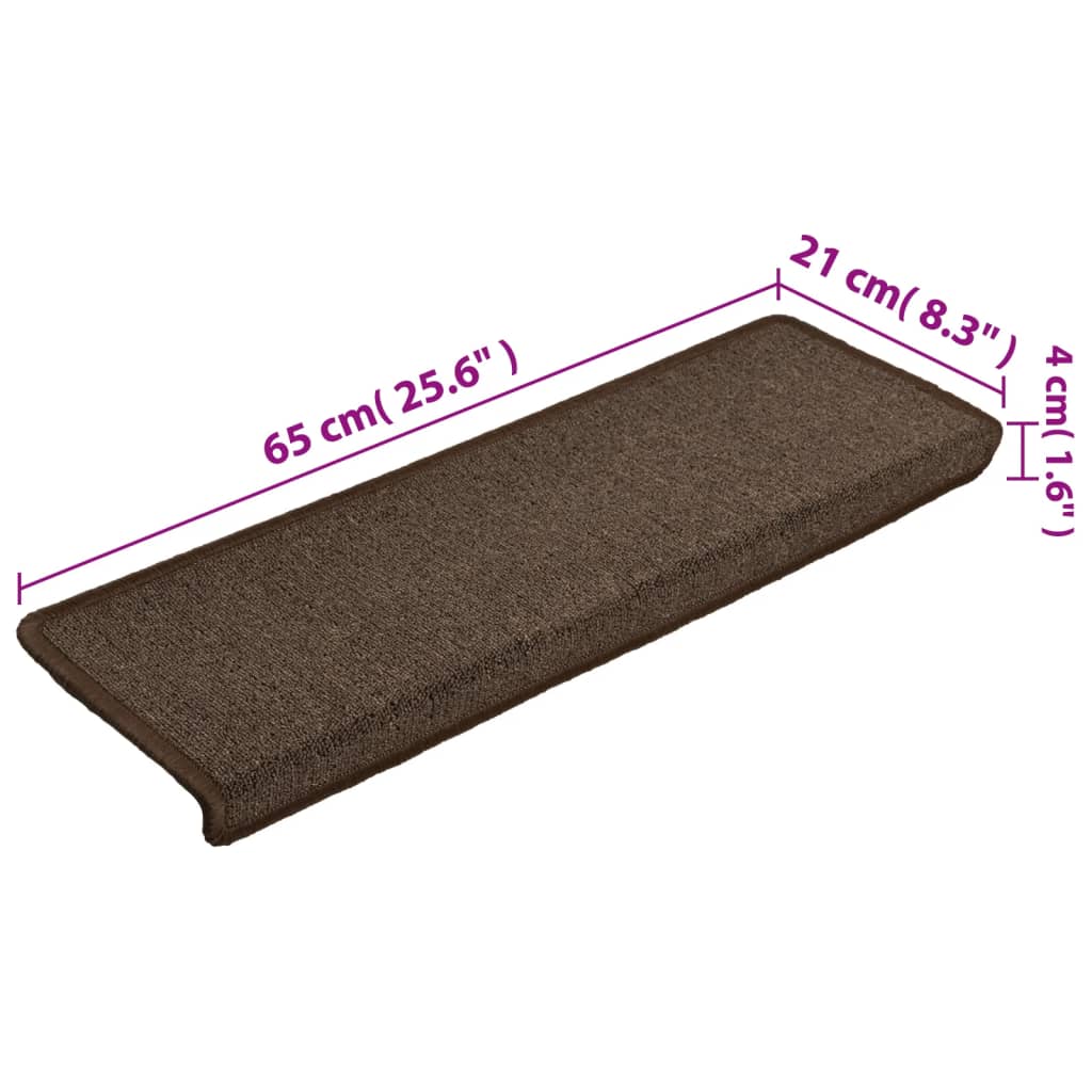 Tapis d'escalier 15 pcs 65x21x4 cm