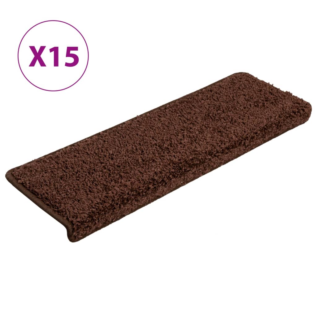 Tapis d'escalier 15 pcs 65x21x4 cm doré