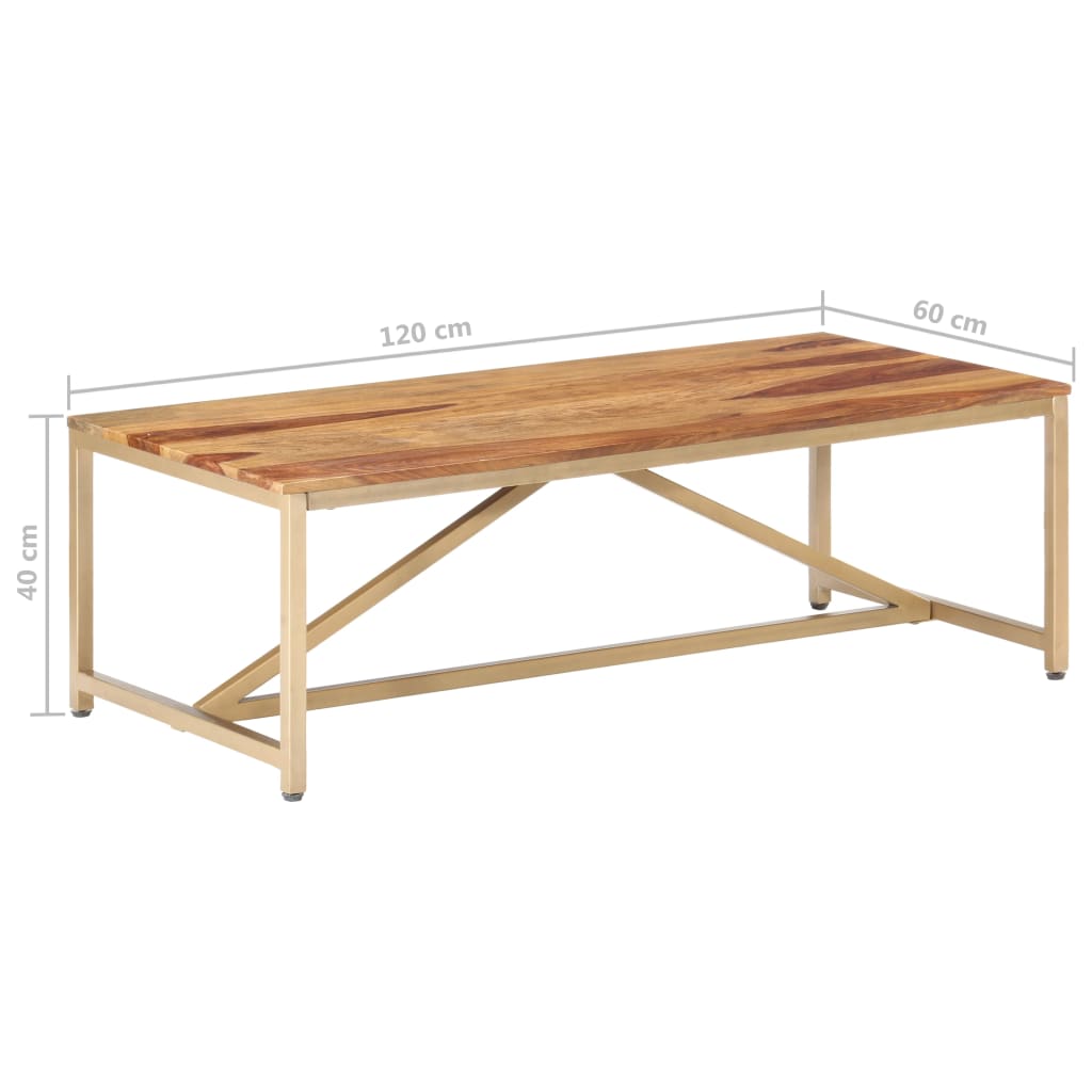 Table basse 120x60x40 cm en bois de Sesham massif