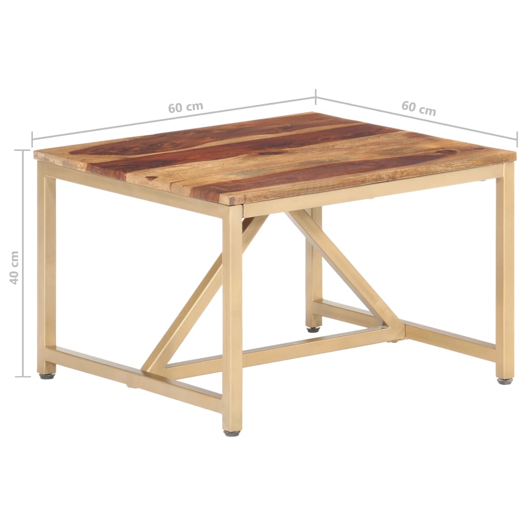 Table d'appoint 60x60x40 cm en bois de Sesham massif