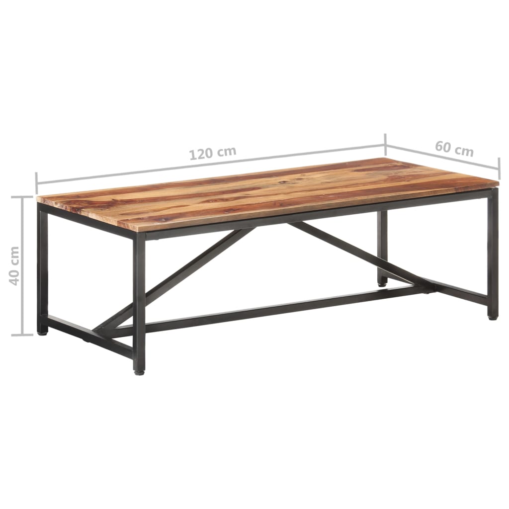 Table basse 120x60x40 cm en bois de Sesham massif