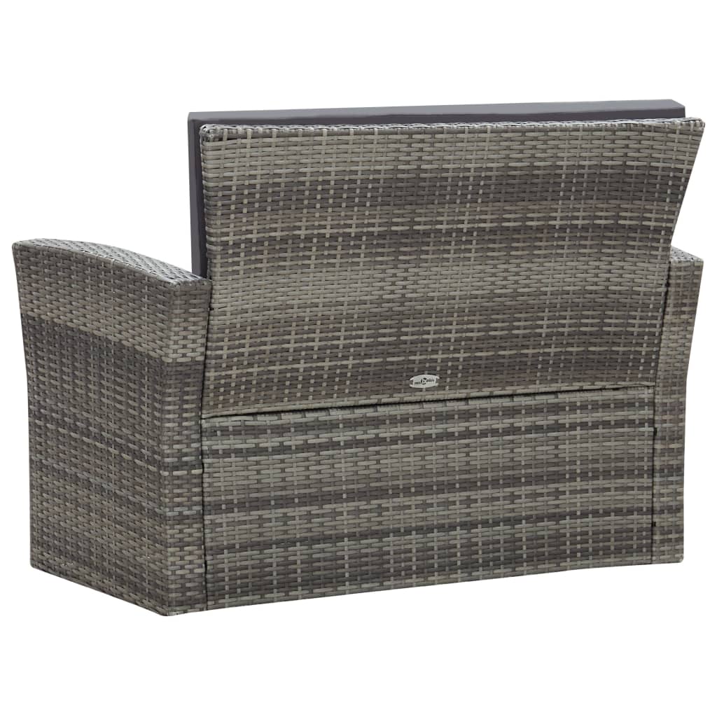 16-delige Loungeset met kussens poly rattan