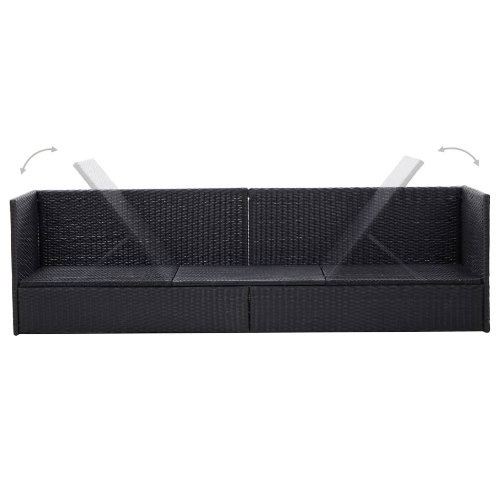 Tuinbed met kussens poly rattan