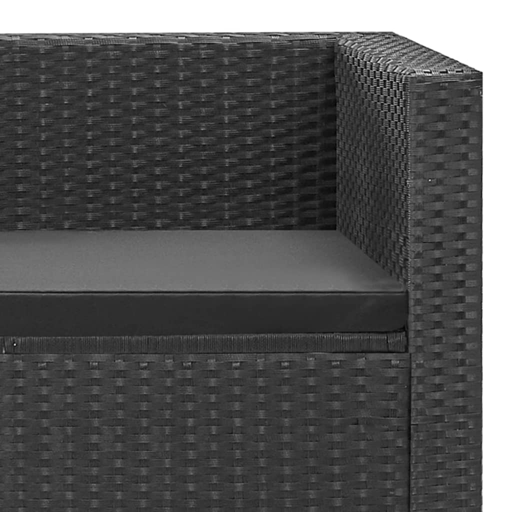 4-delige Loungeset met kussens poly rattan