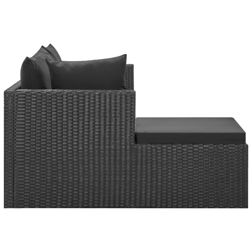 4-delige Loungeset met kussens poly rattan