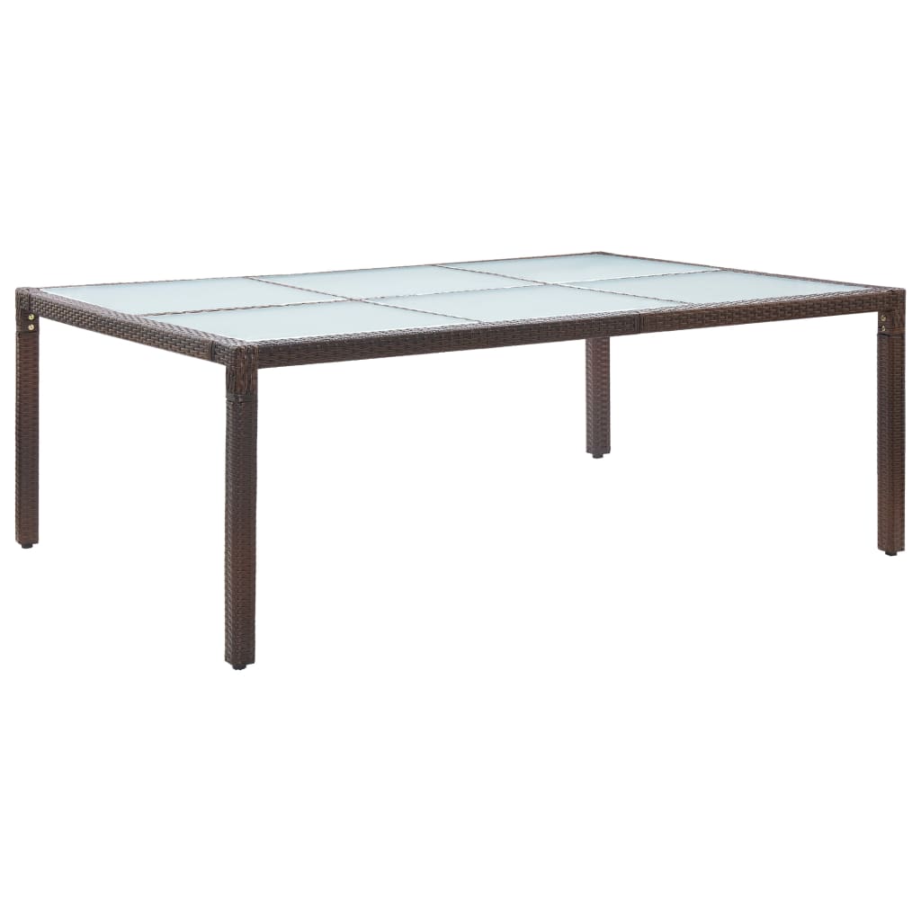 Table de jardin 200x150x74 cm poly rotin