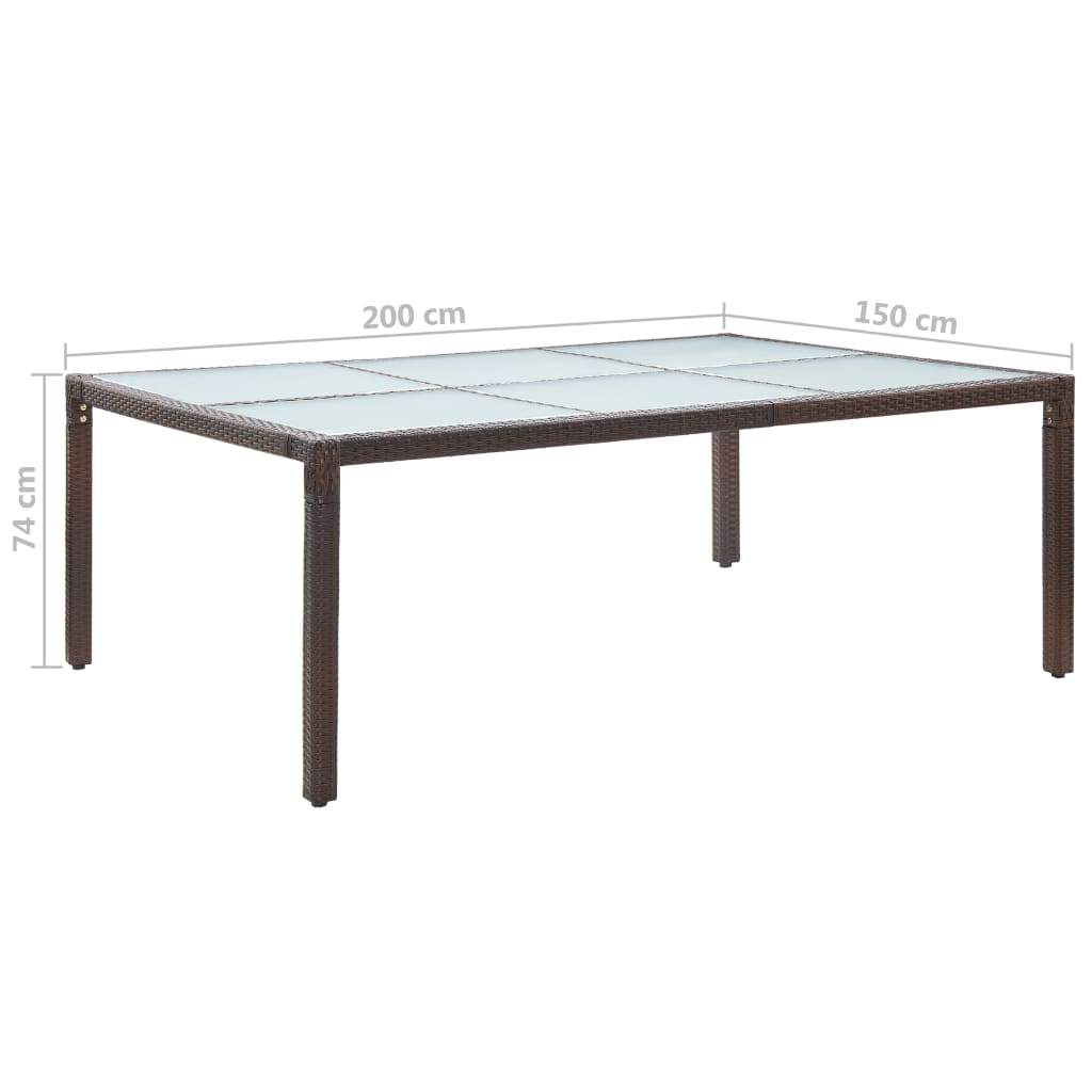 Tuintafel 200x150x74 cm poly rattan