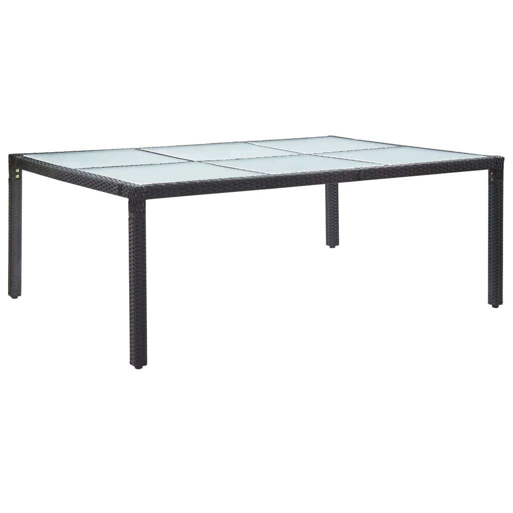 Table de jardin 200x150x74 cm poly rotin