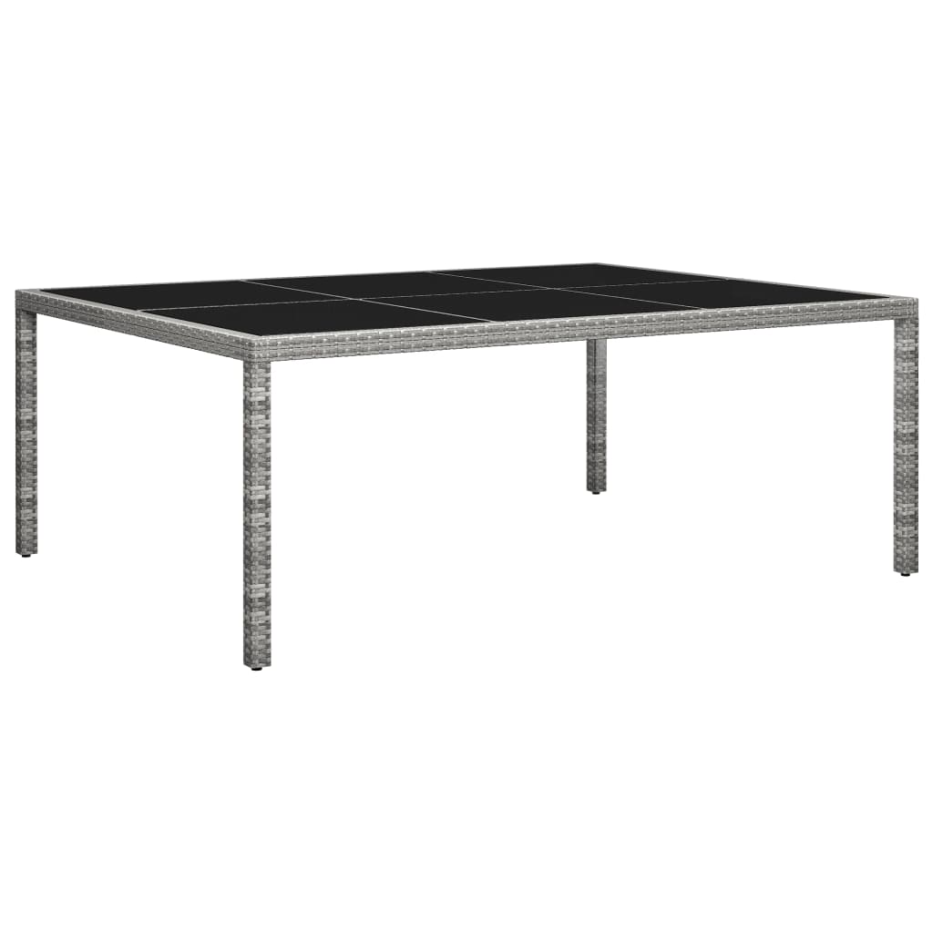 Table de jardin 200x150x74 cm poly rotin