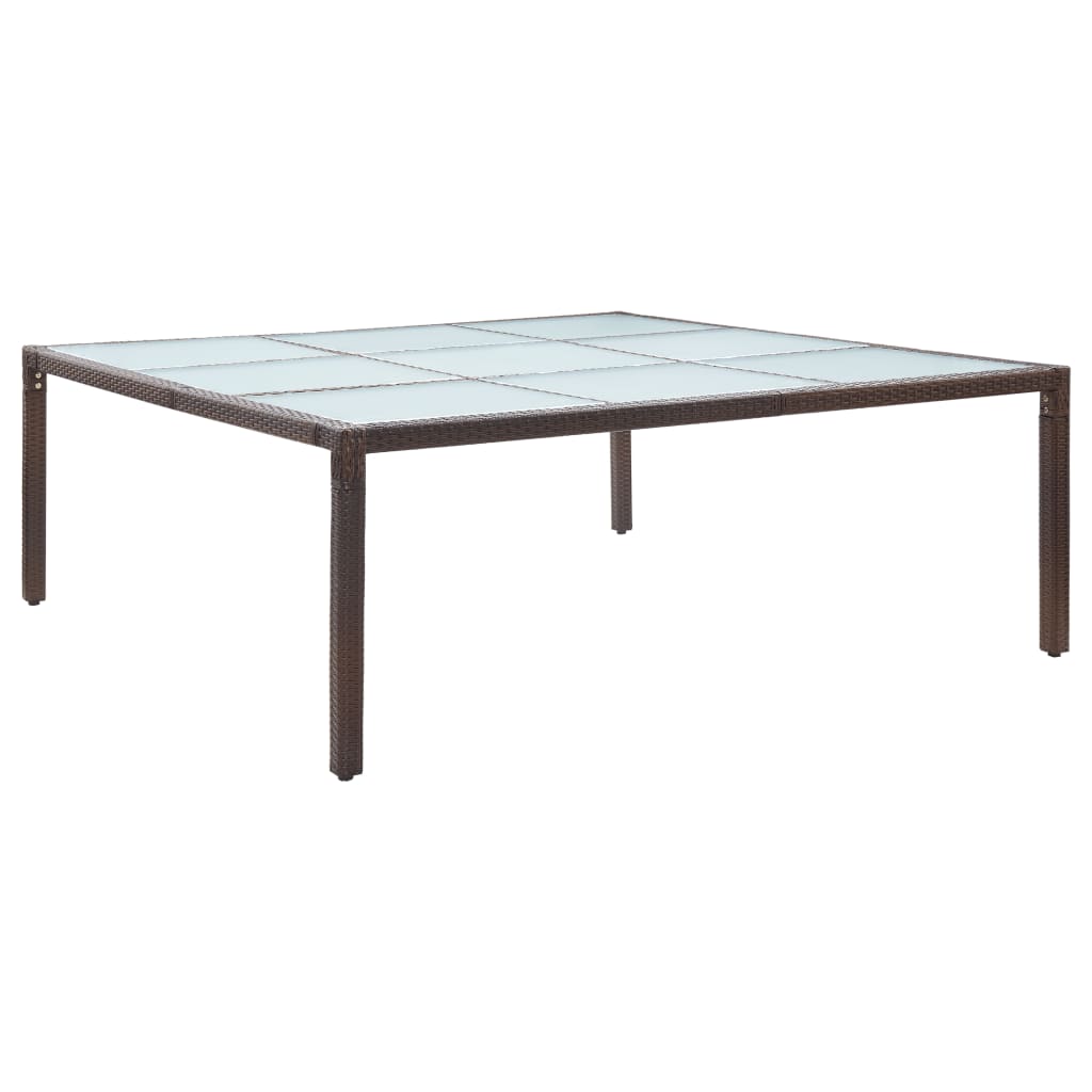 Table de jardin 200x200x74 cm poly rotin