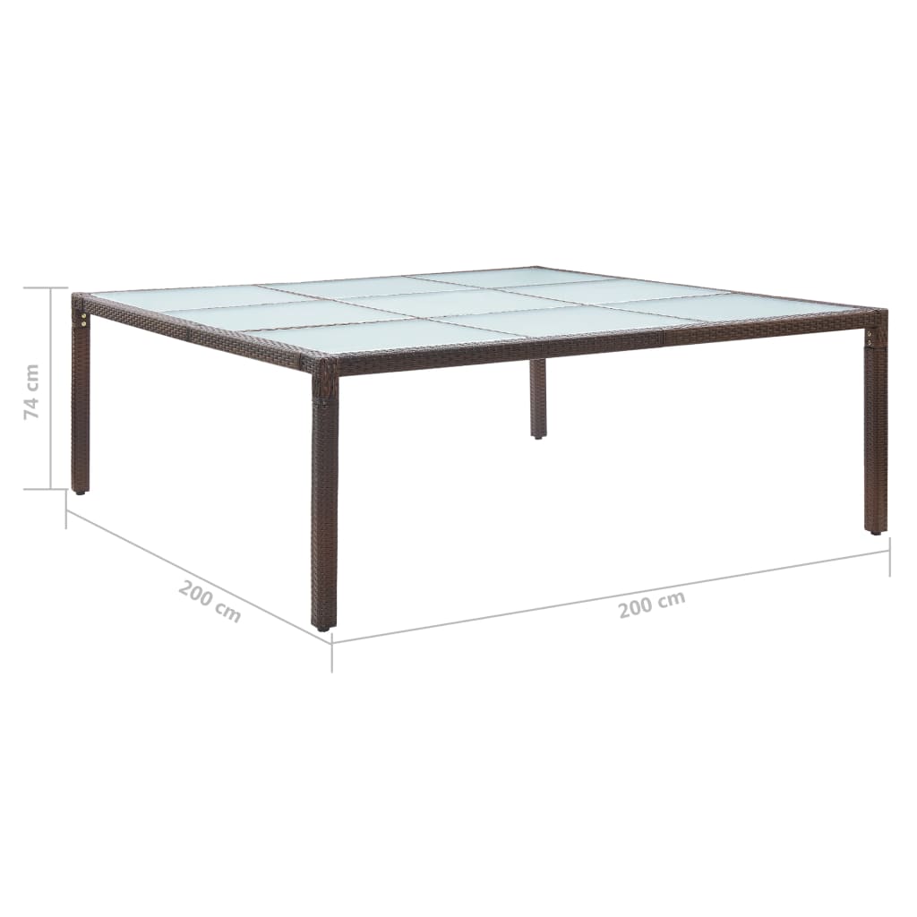 Tuintafel 200x200x74 cm poly rattan