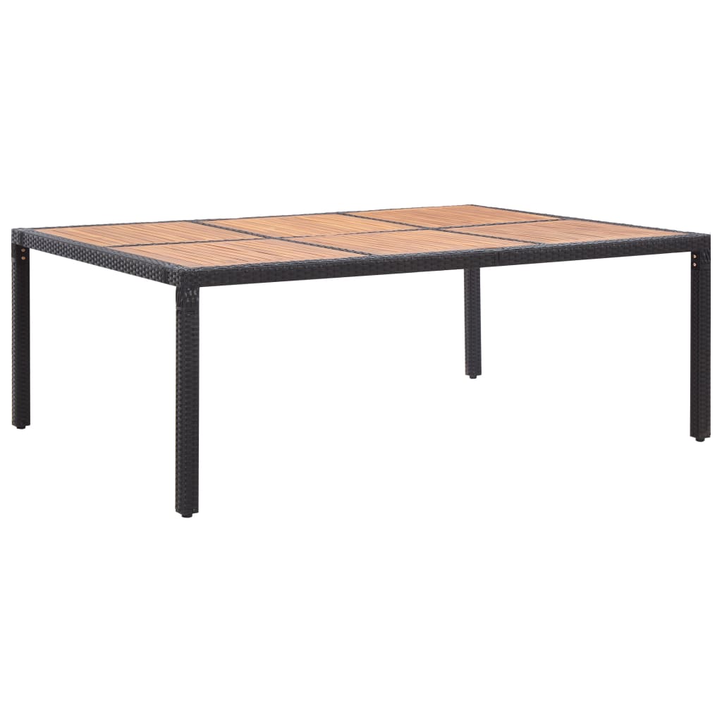 Tuintafel 200x150x74 cm poly rattan en massief acaciahout grijs