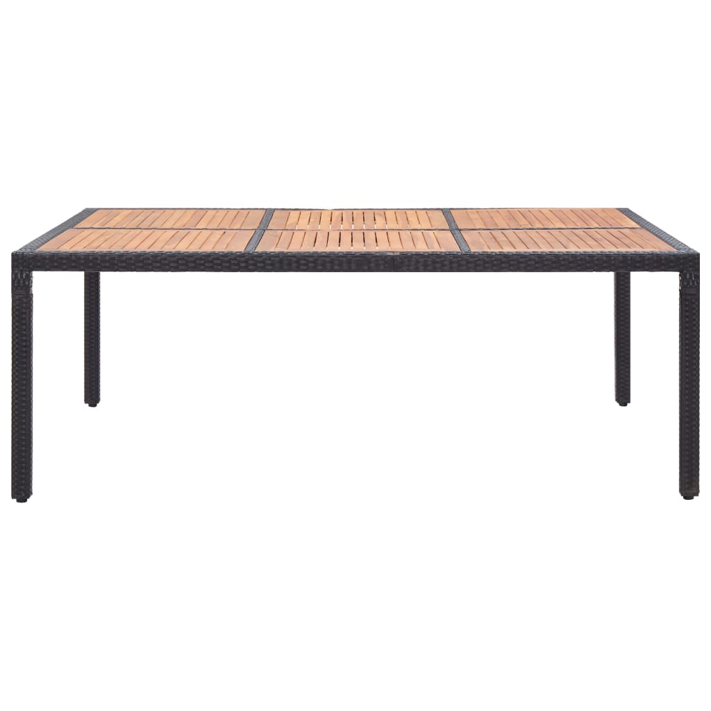 Tuintafel 200x150x74 cm poly rattan en massief acaciahout grijs