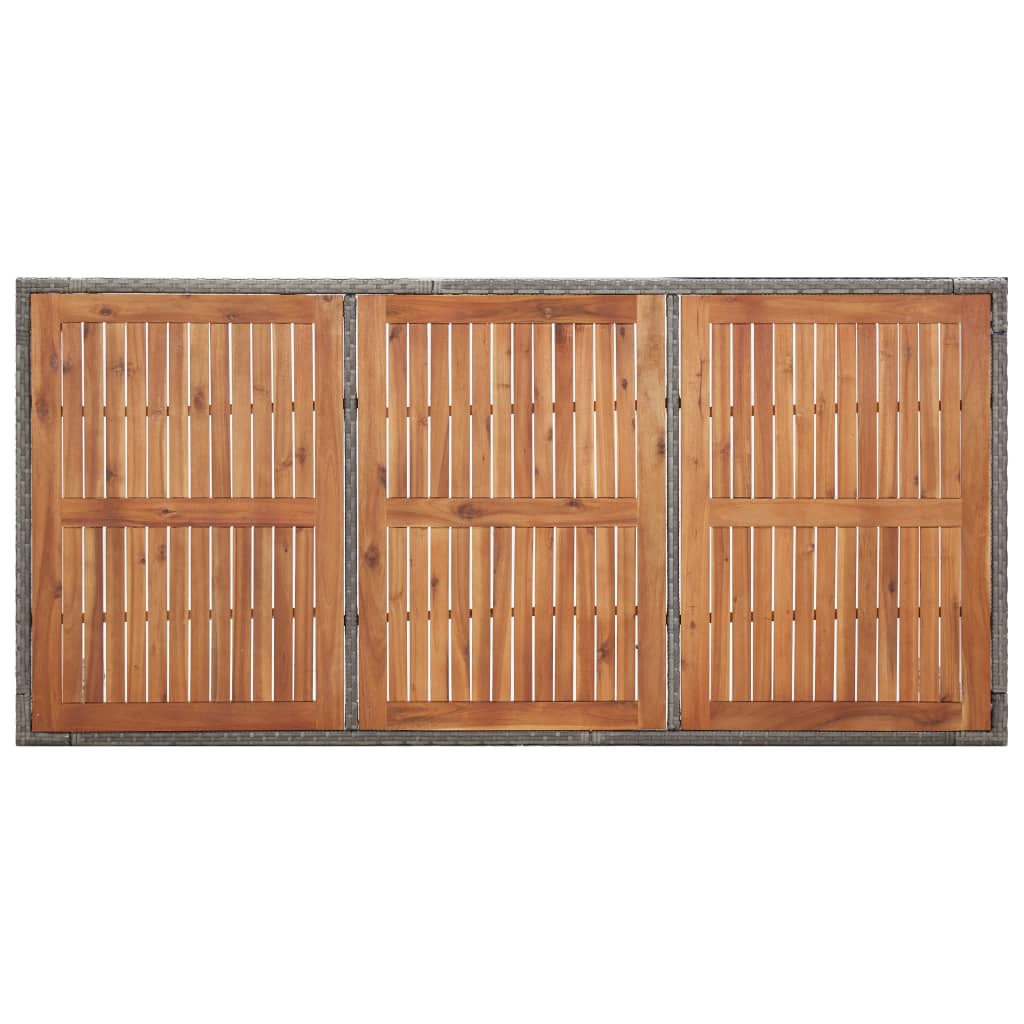 Tuintafel 200x150x74 cm poly rattan en massief acaciahout