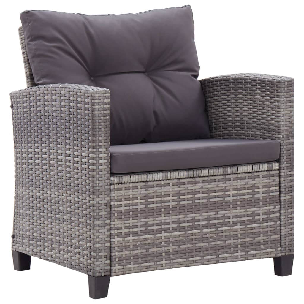 6-delige Loungeset met kussens poly rattan