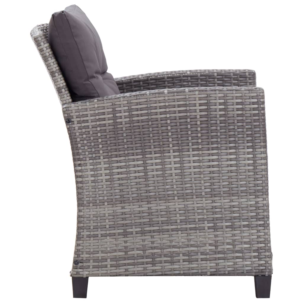 6-delige Loungeset met kussens poly rattan