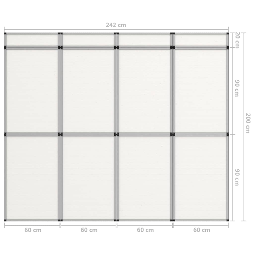 Promotiewand met 15 panelen inklapbaar 302x200 cm wit