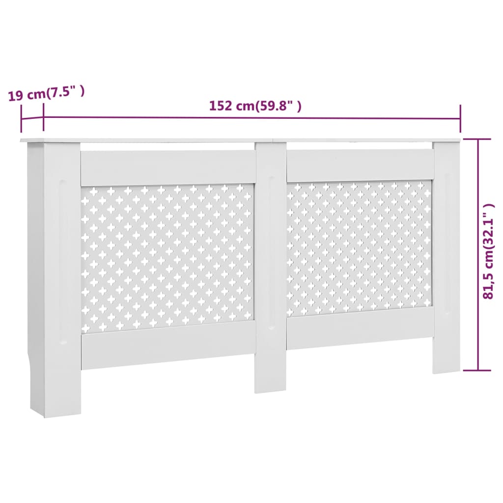 Radiatorombouw 205 cm MDF grijs