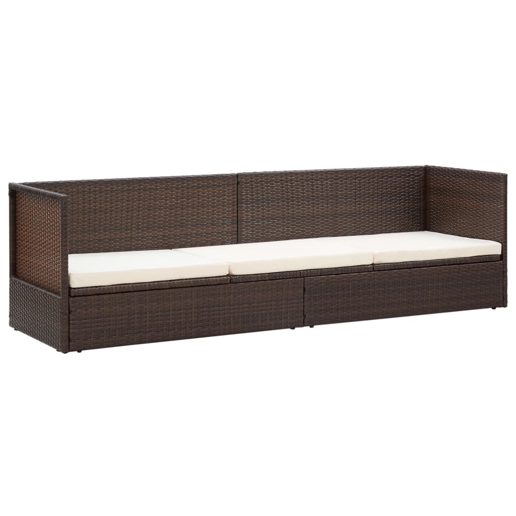 Tuinbed met kussens poly rattan