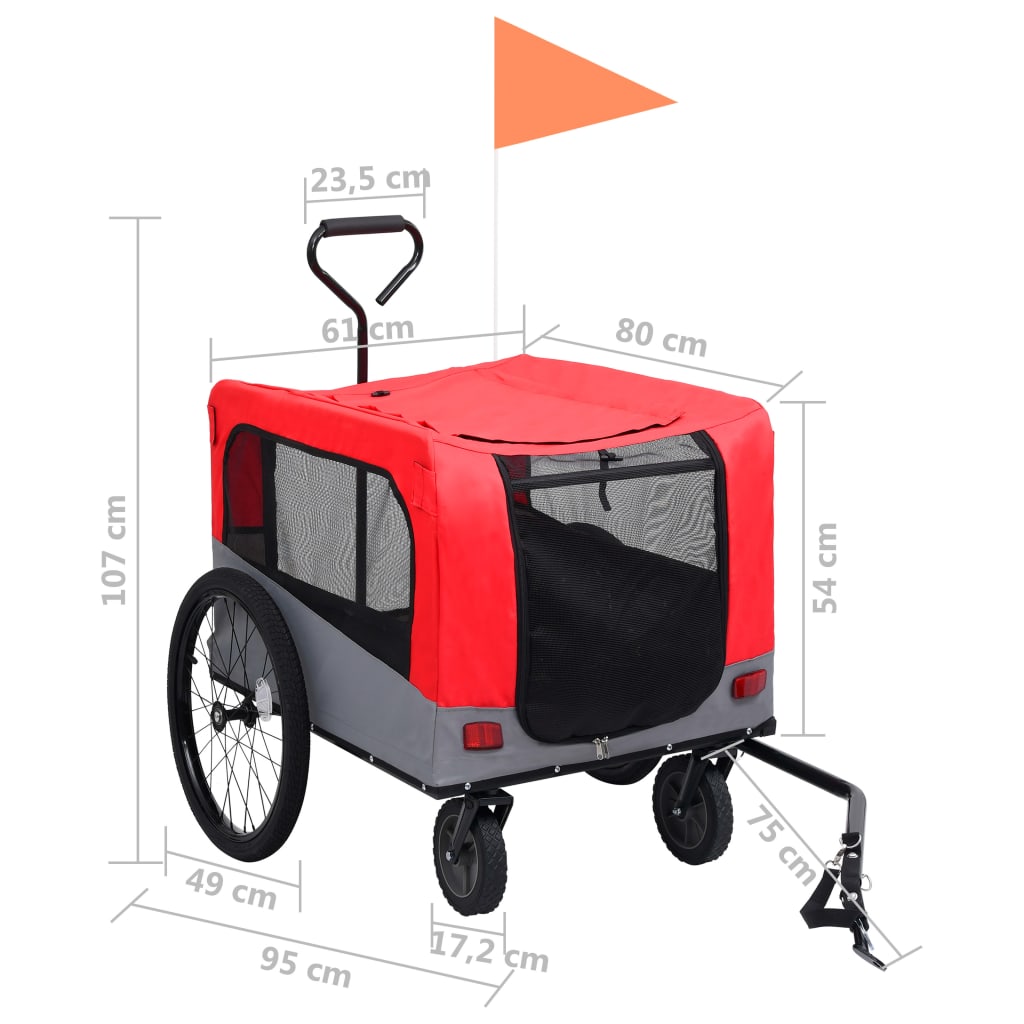 Chariot pour chien avec remorque à vélo 2 en 1