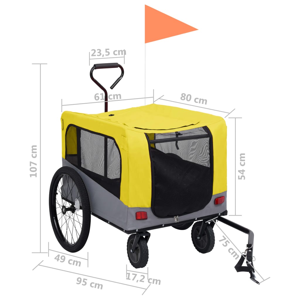 Chariot pour chien avec remorque à vélo 2 en 1