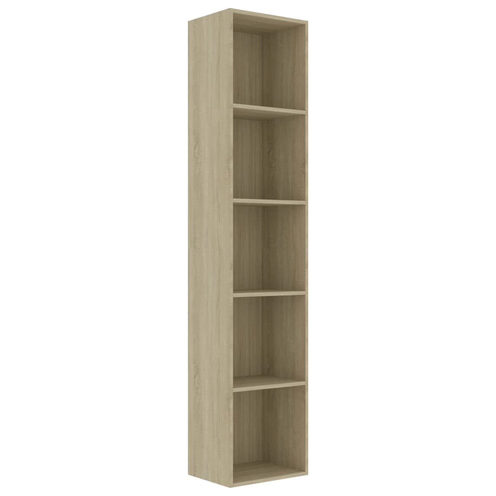 Boekenkast 60x30x189 cm bewerkt hout eikenkleurig