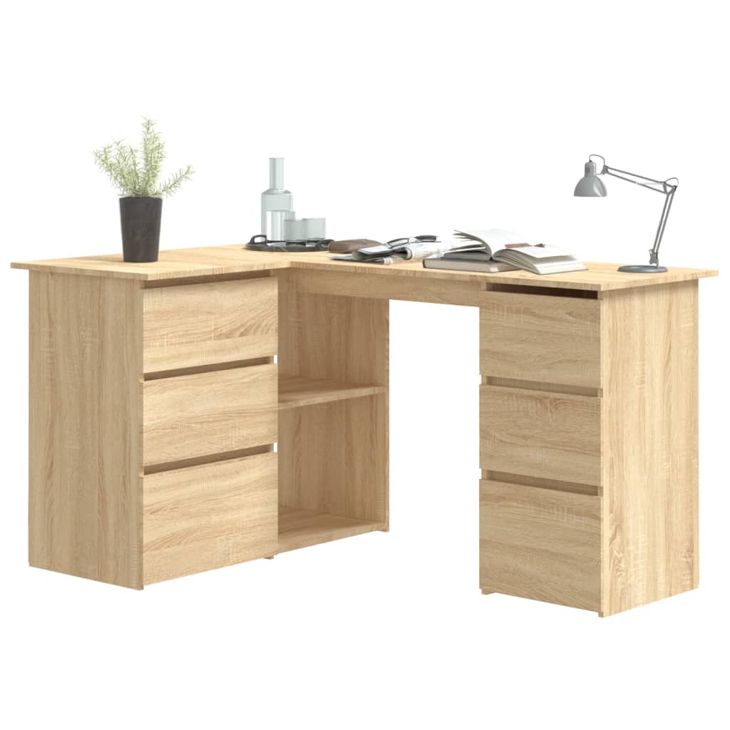 Hoekbureau 145x100x76 cm bewerkt hout